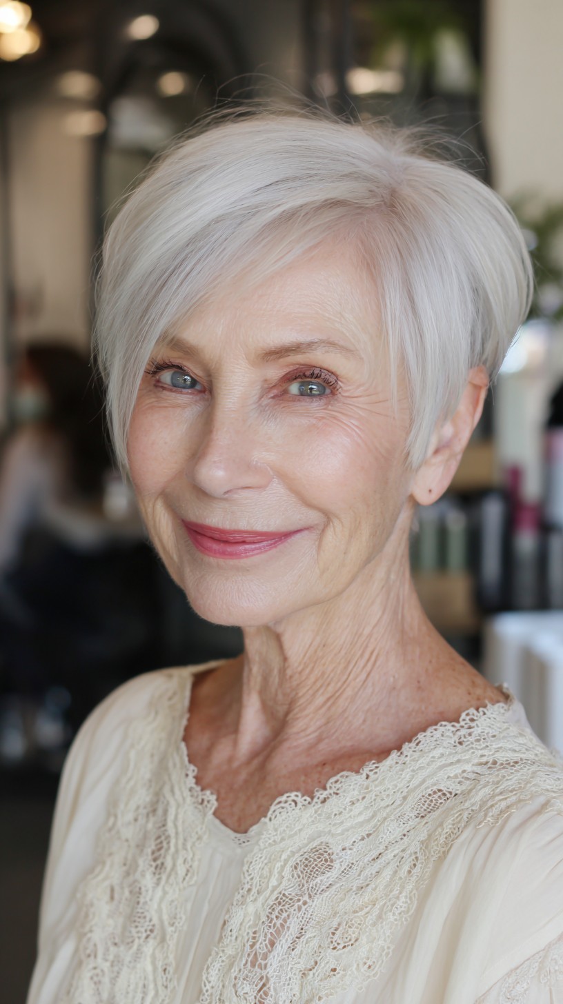 Silver Sleek Contour Cut for Elegant Maturity