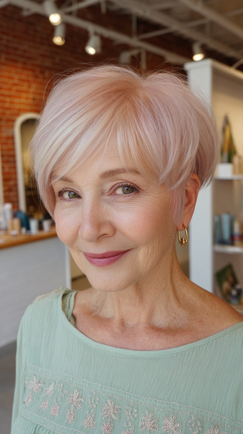 Soft Pastel Pink Pixie with Textured Layers