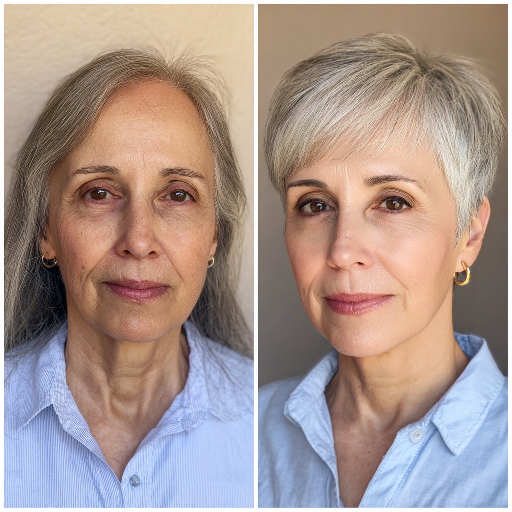 Soft Silver Transition Layered Pixie