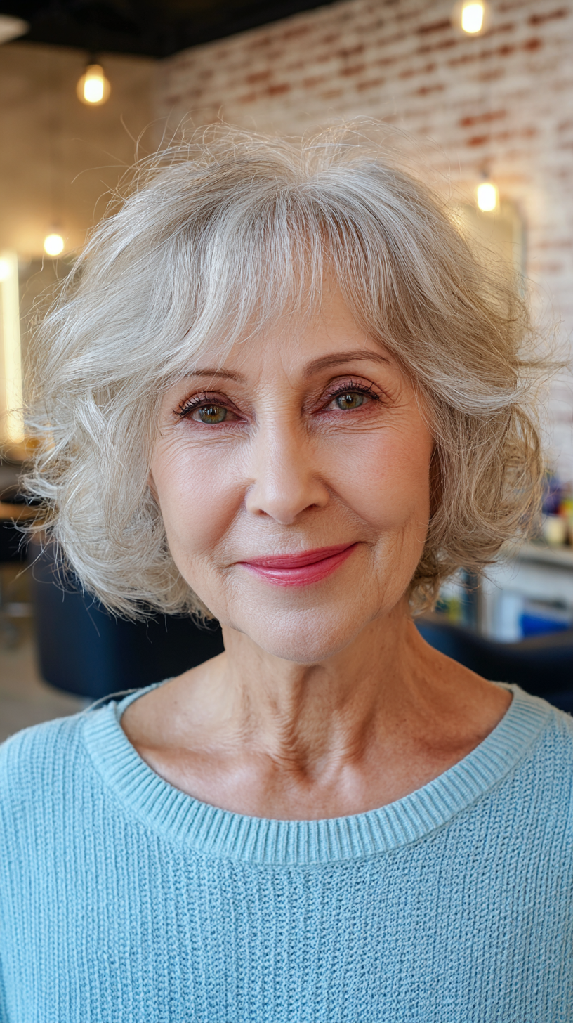Softly Curled Chin-Length Bob with Gentle Volume