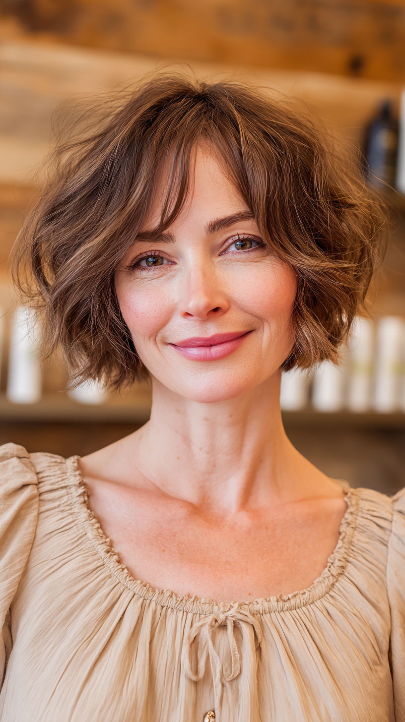 Softly Frayed Bob with Natural Texture