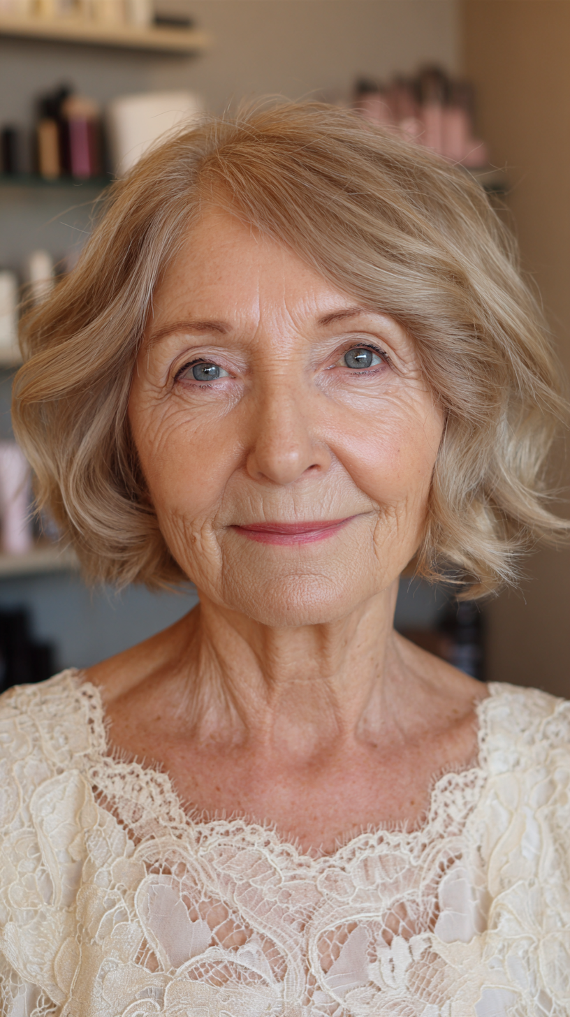 Softly Layered Chin-Length Bob with Gentle Waves