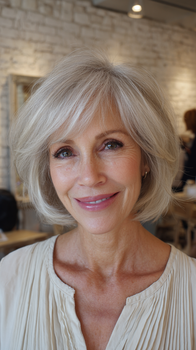 Softly Textured Chin-Length Bob with Natural Movement