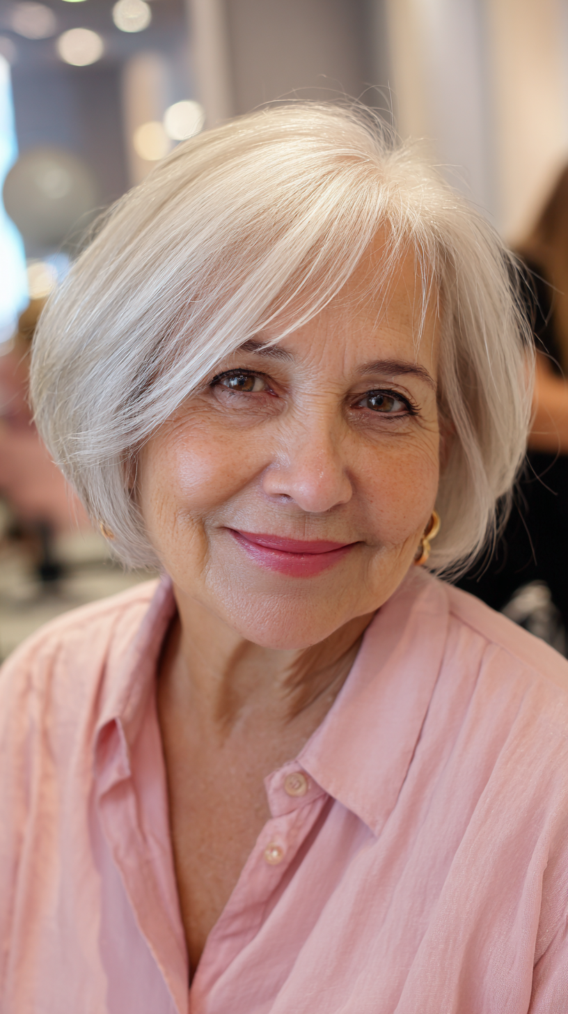 Softly Textured Chin-Length Bob with Subtle Volume