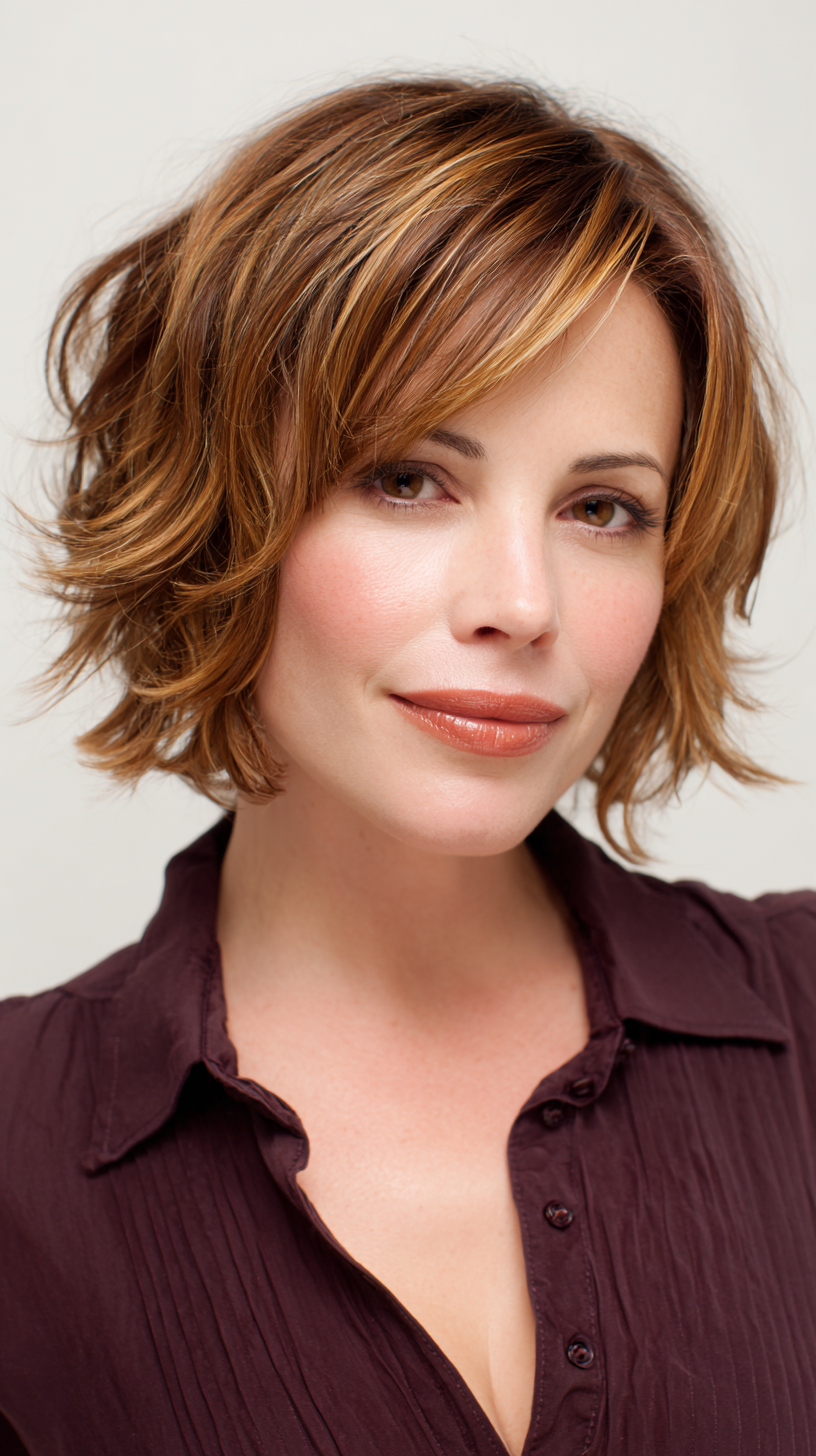 Stylish Frayed Bob with Soft Layers