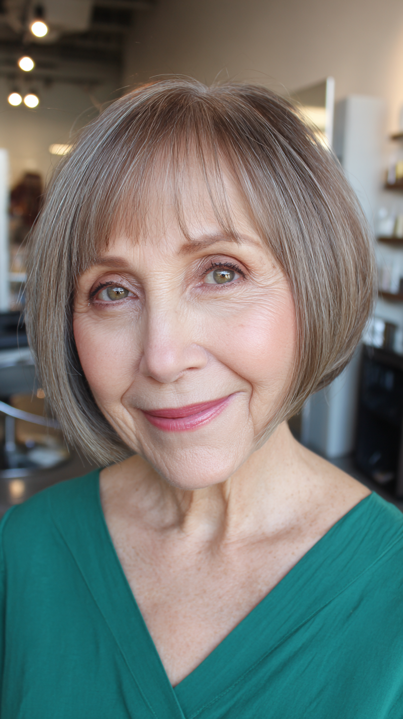 Textured Chin-Length Bob with Subtle Highlights