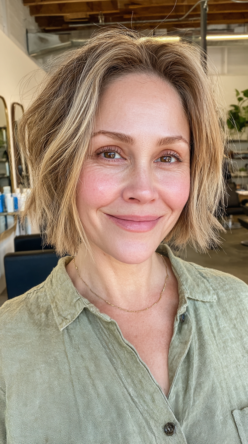 Textured Frayed Bob with Effortless Volume