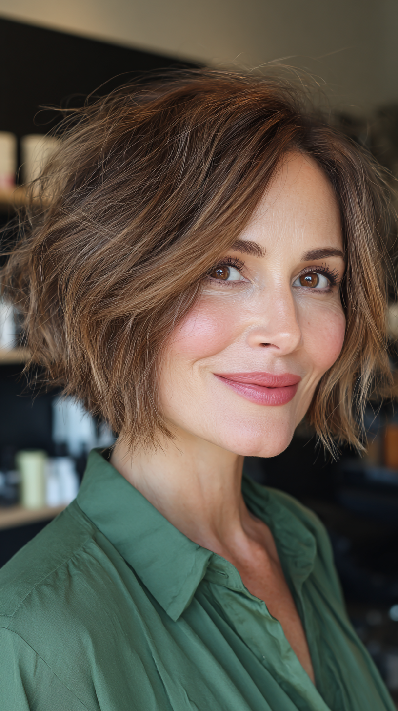 Textured Frayed Bob with Soft Layers