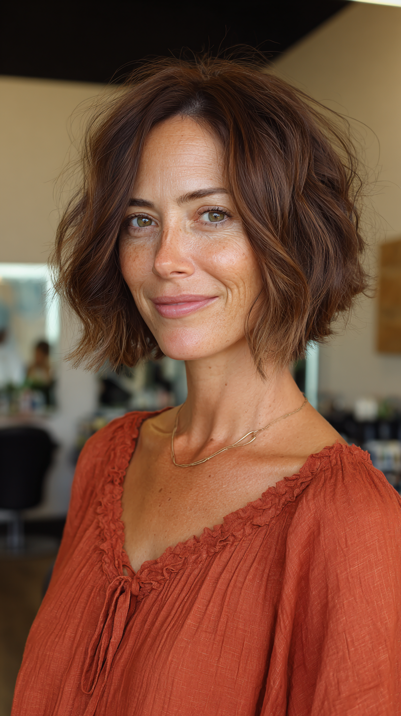 Textured Frayed Bob with Subtle Layers