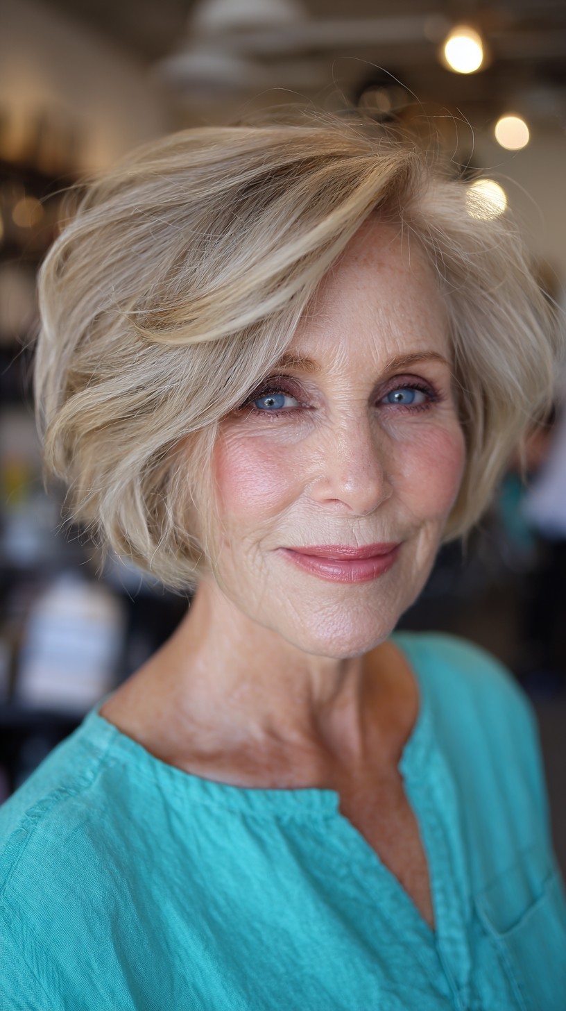 Voluminous Blonde Layered Waves for Fine Hair