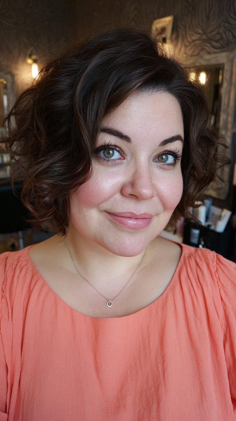 Bouncy Chocolate Waves with Cheekbone Accentuation