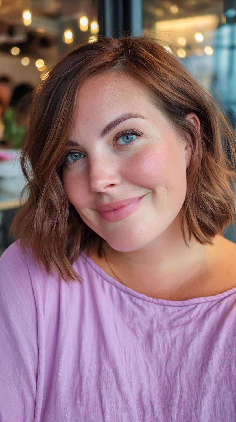 Breezy Chestnut Bob with Soft Waves