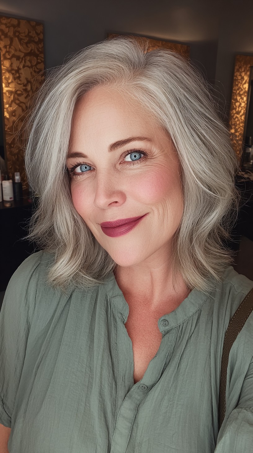 Effortless Silver Waves with Soft Layering