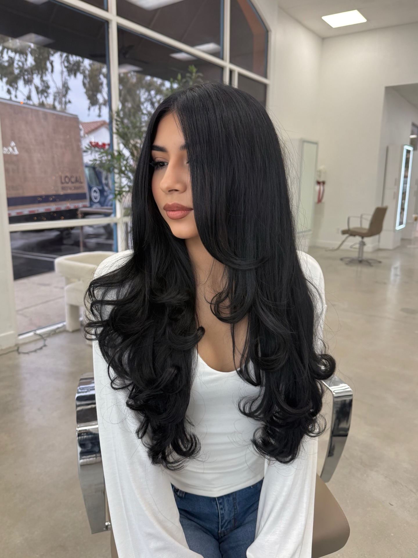 Glamorous Long Layered Waves with Rich Texture