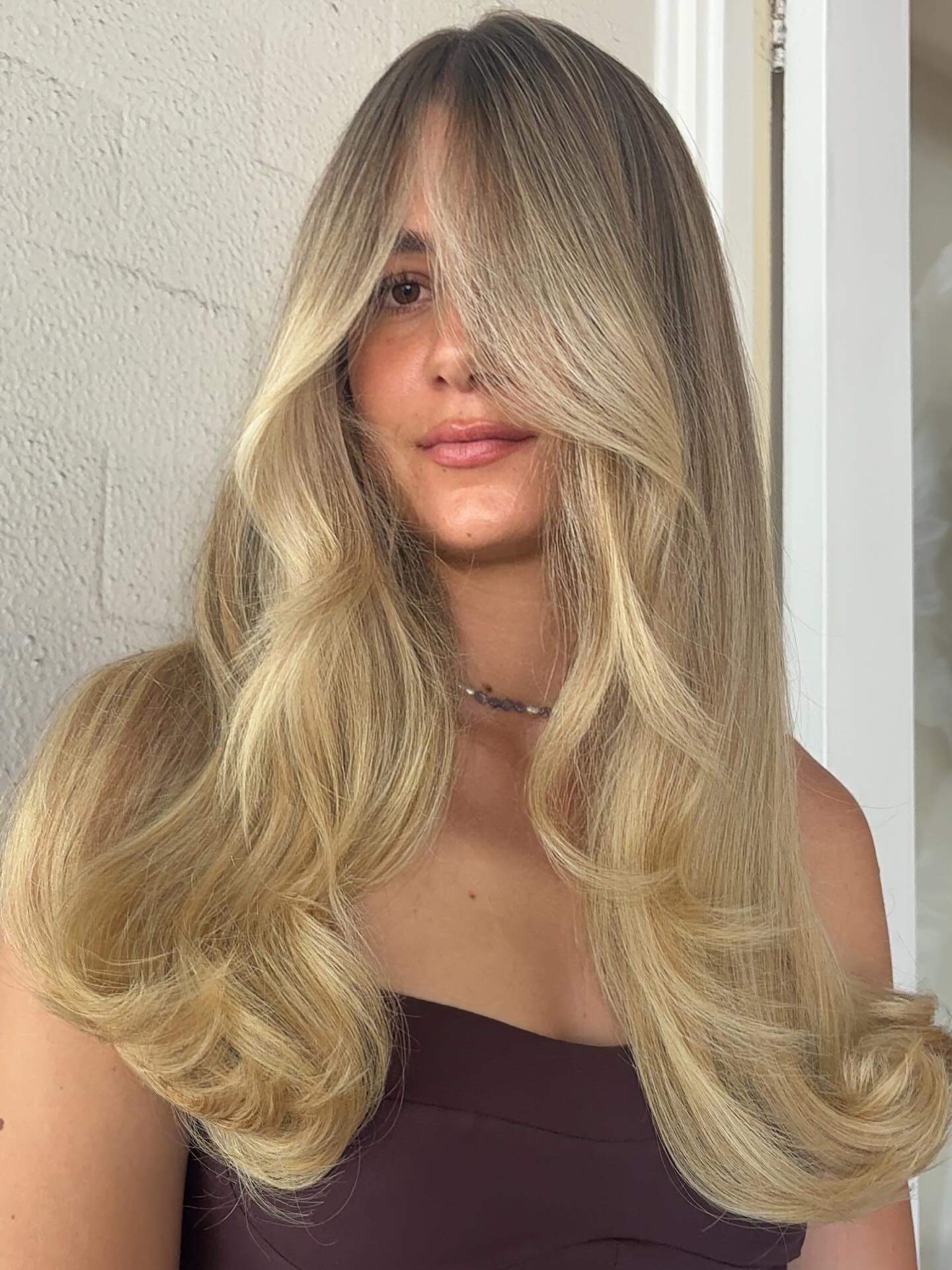 Long, Shiny Layered Hair with Face-Framing Highlights