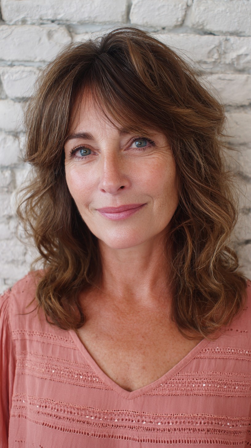 Luxurious Chestnut Layers with Soft Highlights