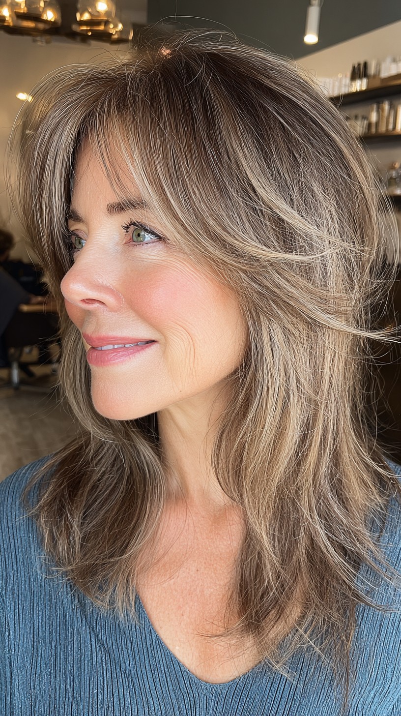 Silken Ash Layered Cut with Natural Volume