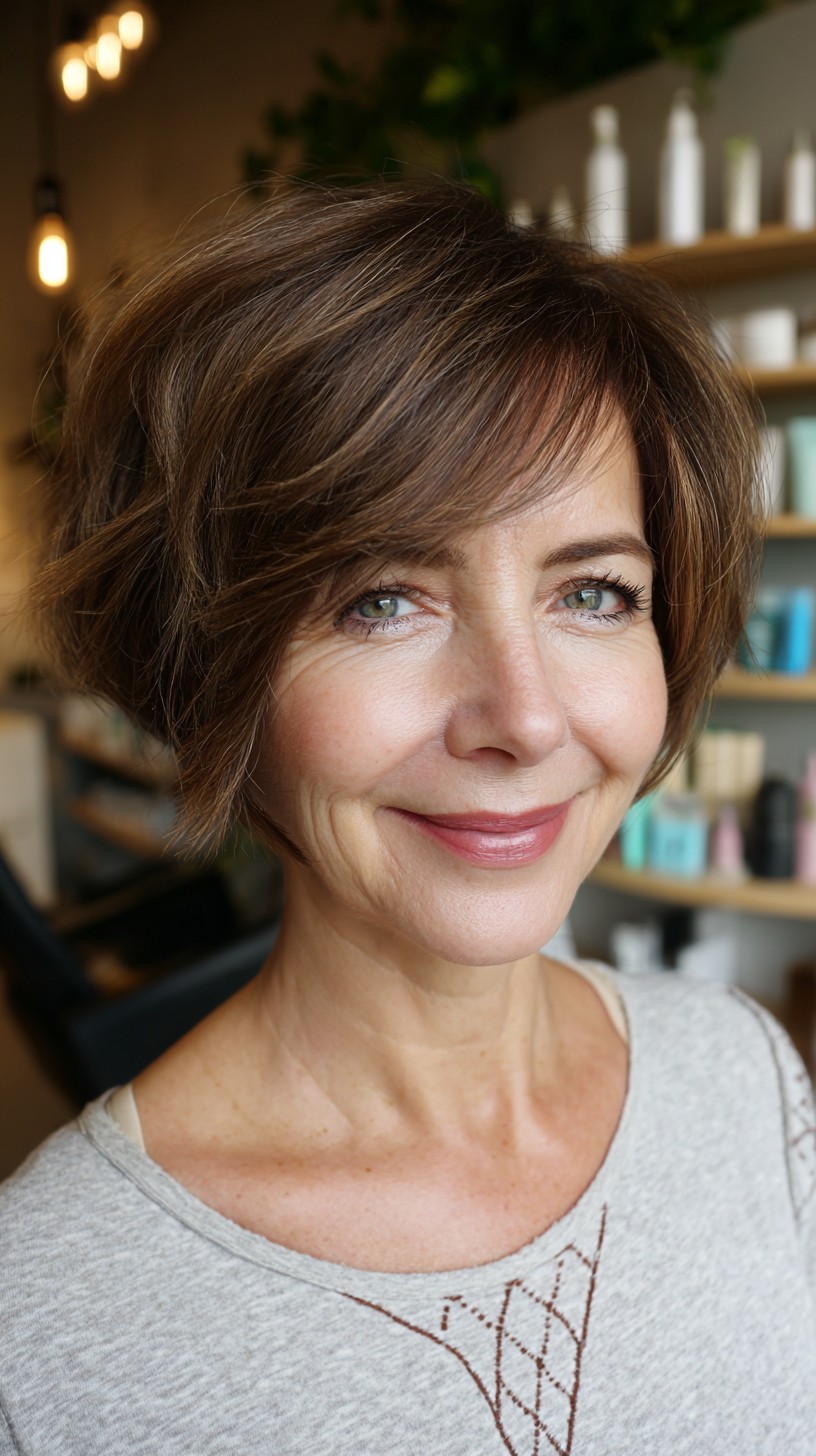 Silver Ash Layered Pixie for Women Over 50