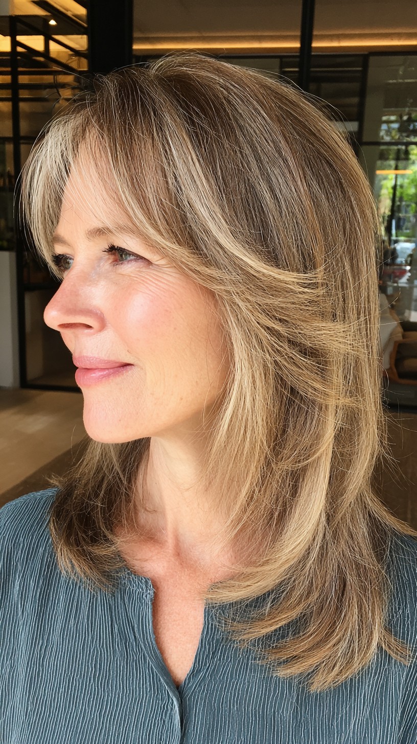 Sleek Silver Layered Cut with Subtle Waves