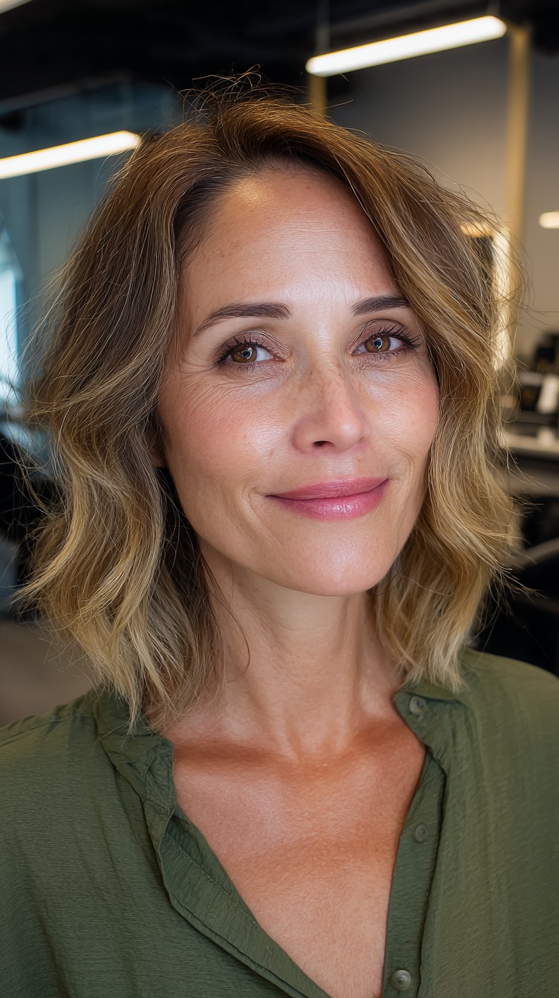 Soft Beachy Waves in Caramel Balayage