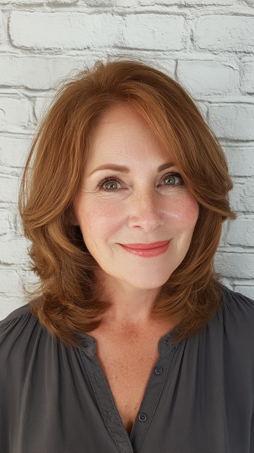 Warm Auburn Layered Cut with Subtle Volume