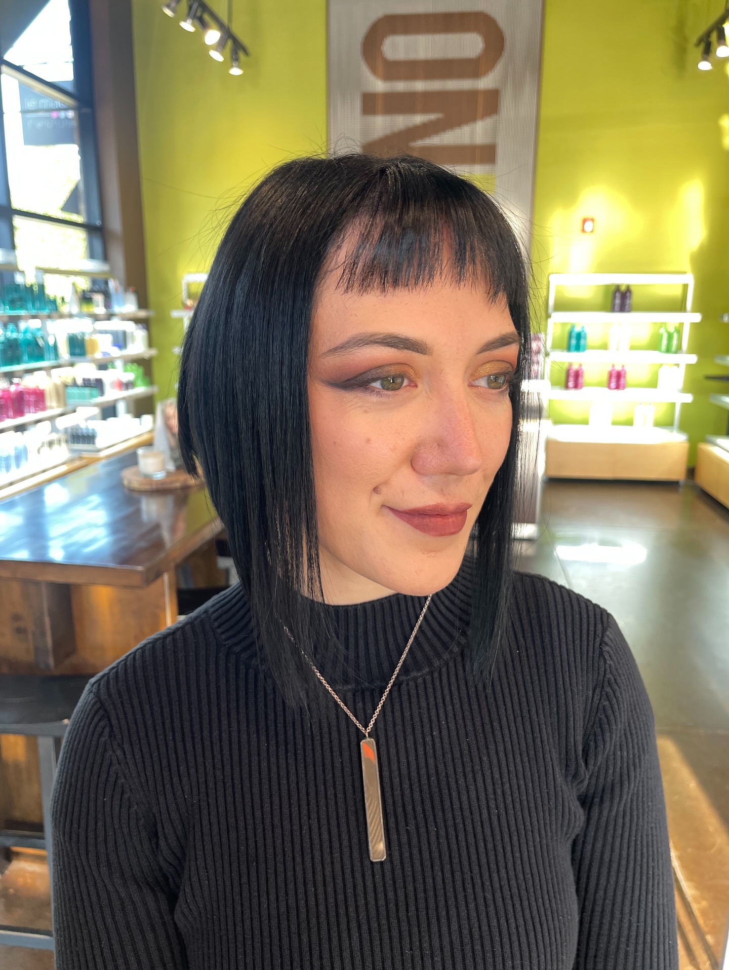Bold Blunt Bob with Textured Bangs