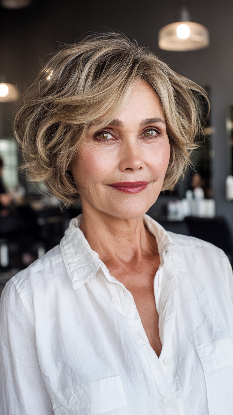 Breezy Tousled Layered Bob