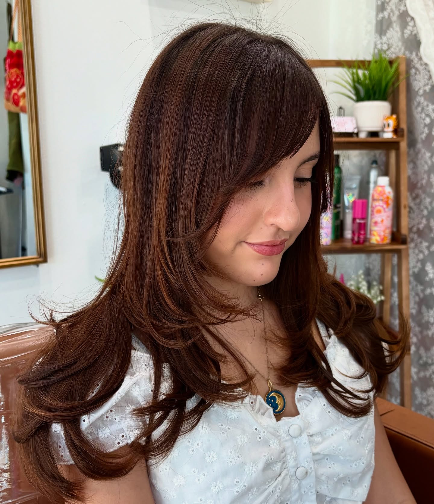 Chic Long Layered Cut with Soft Side Bangs