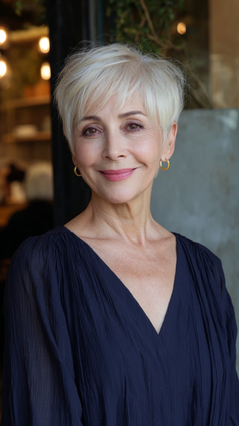 Chic Platinum Textured Pixie for Elegant Appeal