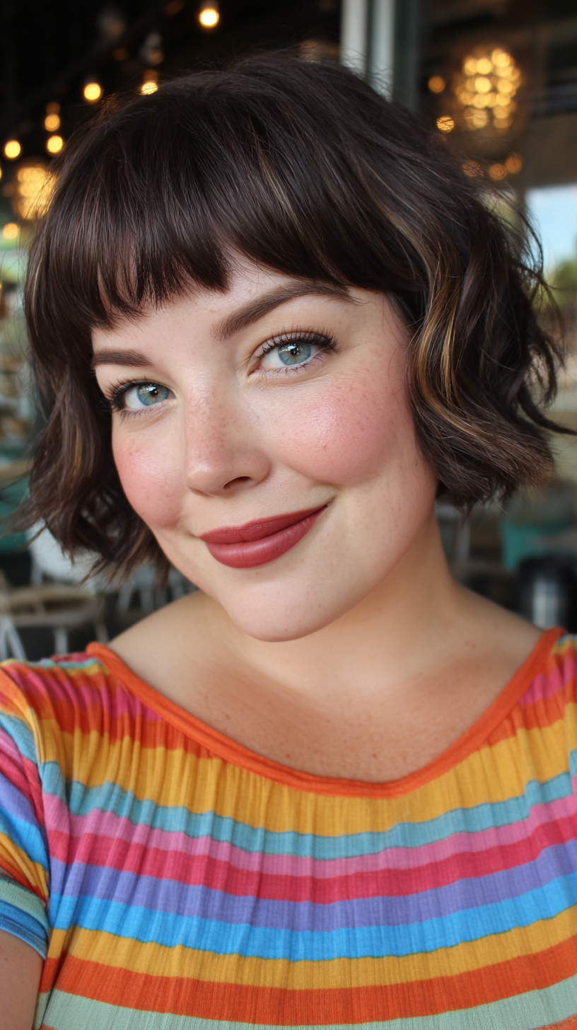 Chic Textured Bob with Soft Bangs