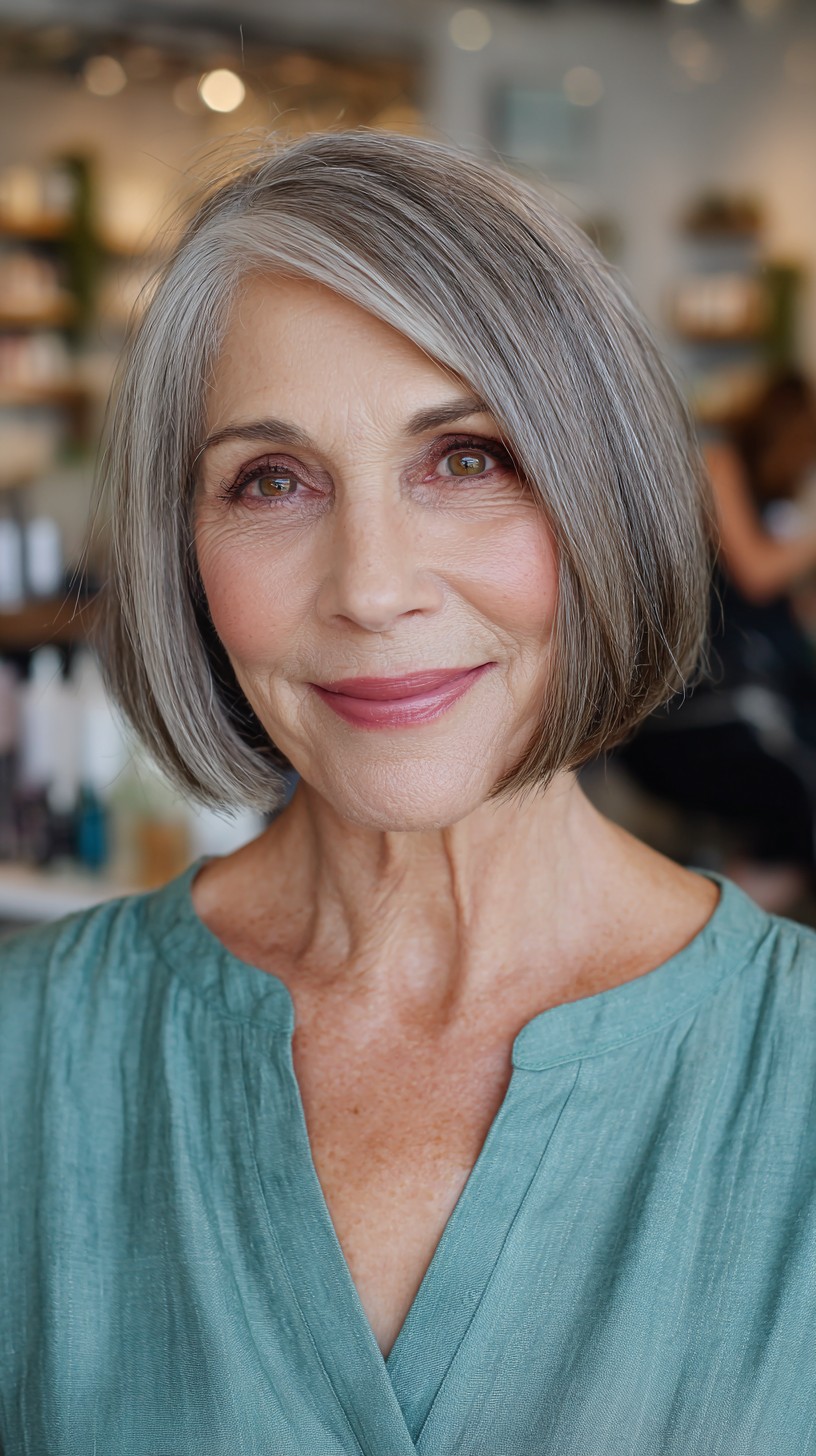 Classic Soft Silver Layered Bob