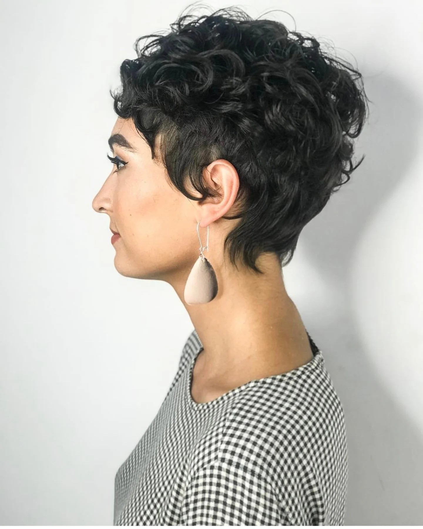 Curly Voluminous Pixie with Natural Taper