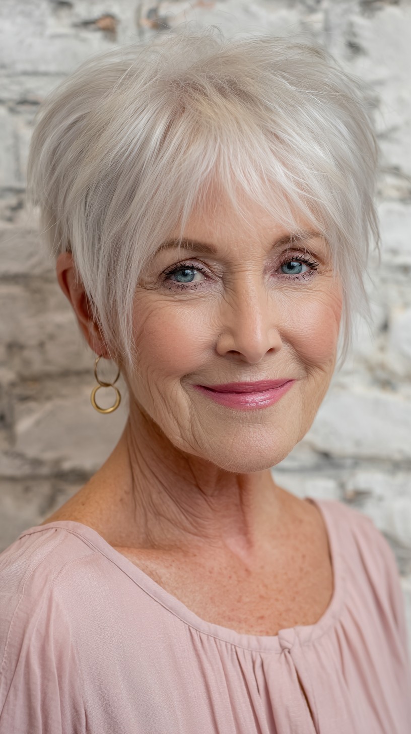 Elegant Silver Layered Bob for Age-Defying Style