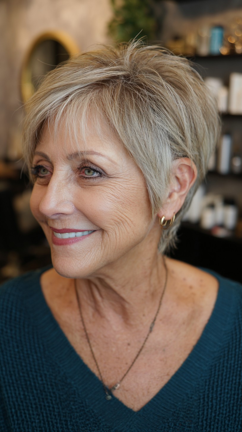 Graceful Soft Textured Pixie with Face-Framing Layers