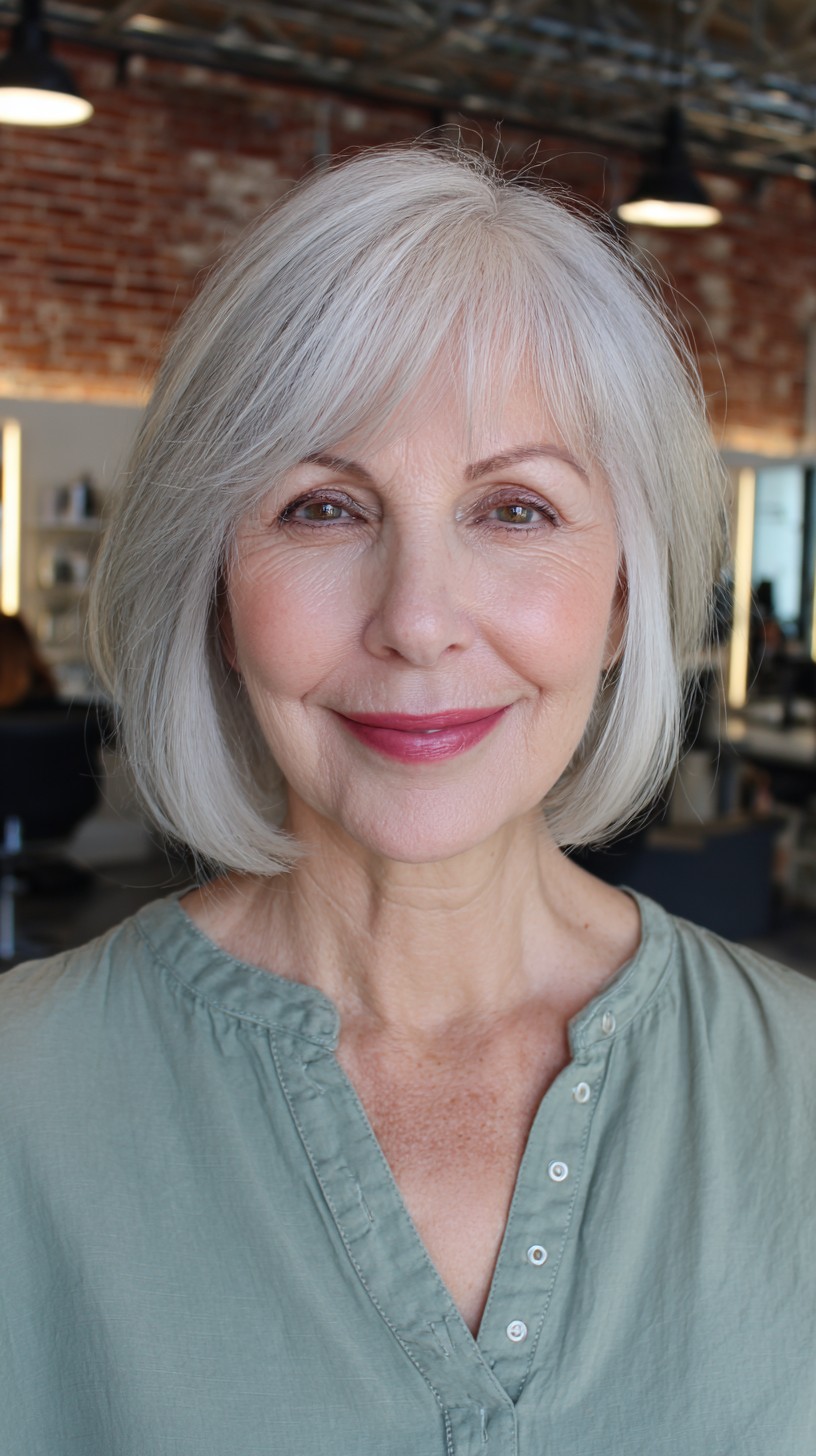 Silver Sophisticate Pageboy Bob with Soft Contours