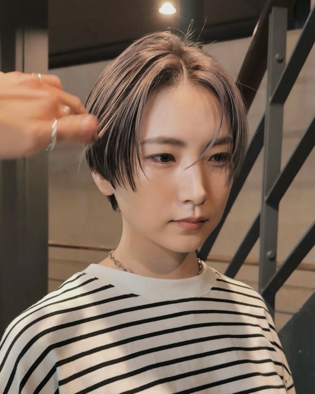 Sleek Textured Bob with Subtle Highlights