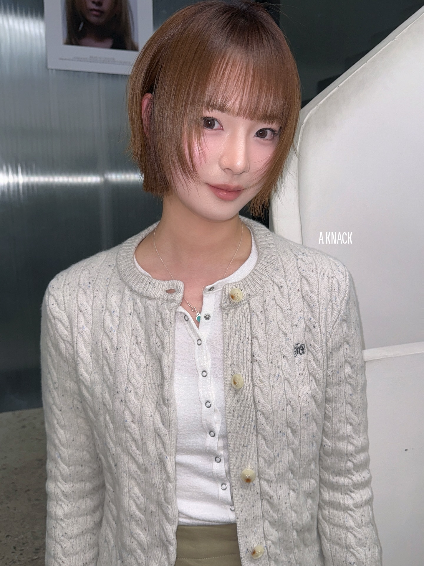 Soft Caramel Precision Bob with Wispy Bangs