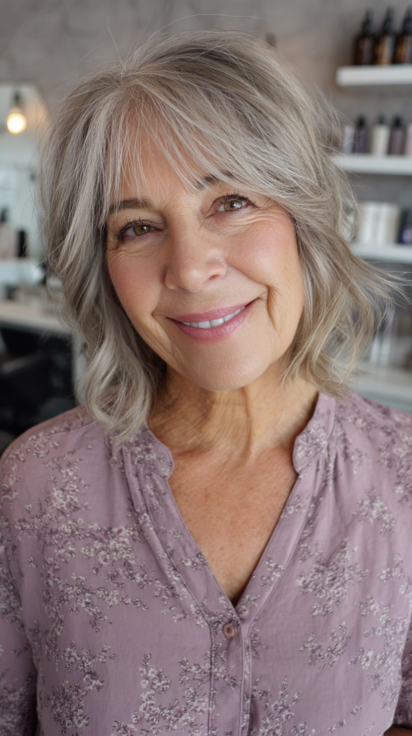 Soft Silver Layers with Gentle Waves