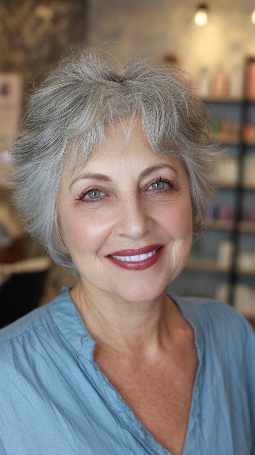 Stylish Silver Soft Layers with Natural Gray Highlights