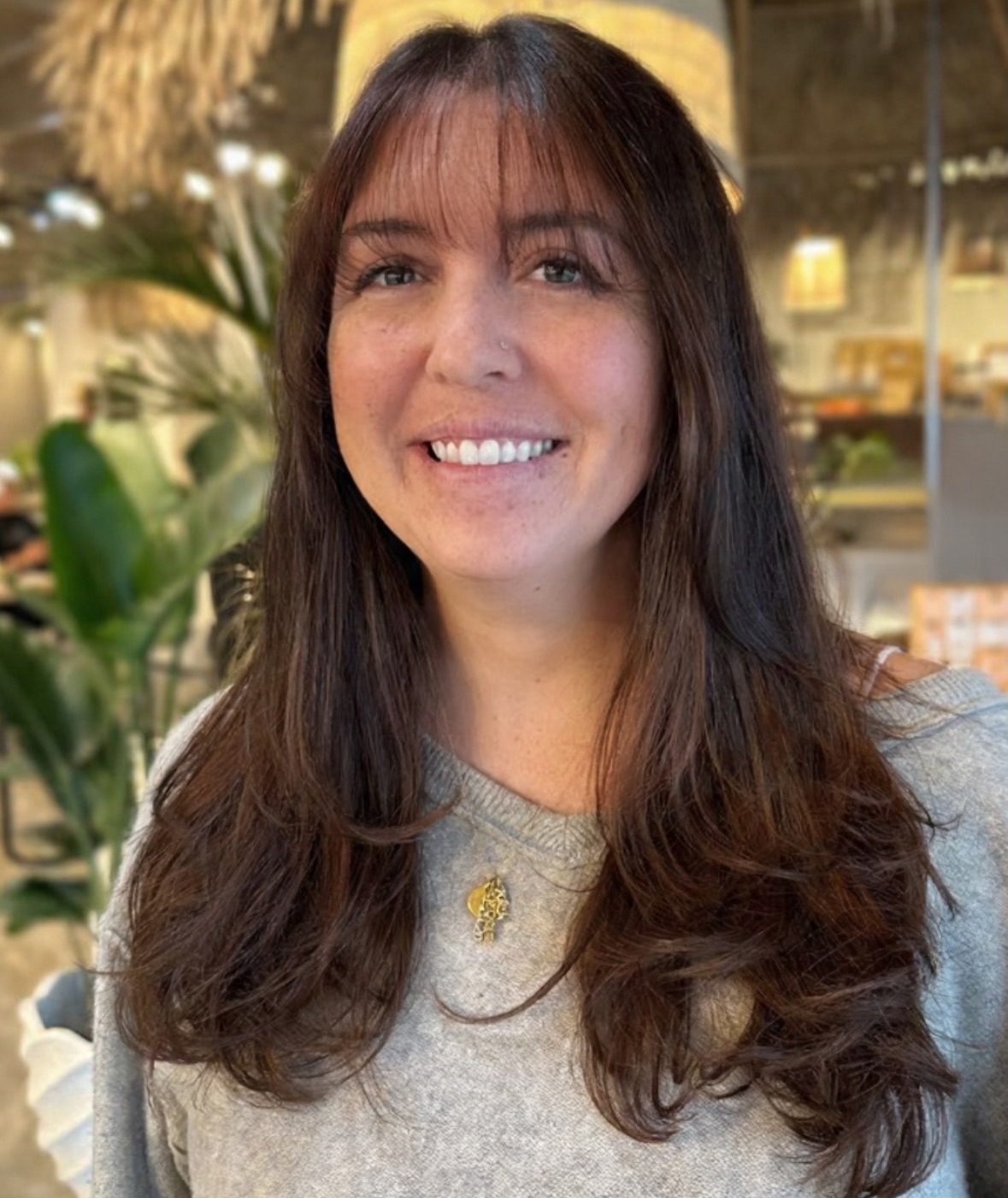 Textured Long Layers with Face-Framing Bangs