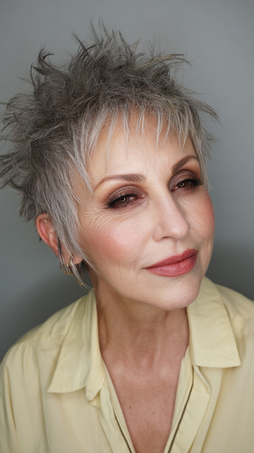 Textured Silver Pixie with Lifted Roots