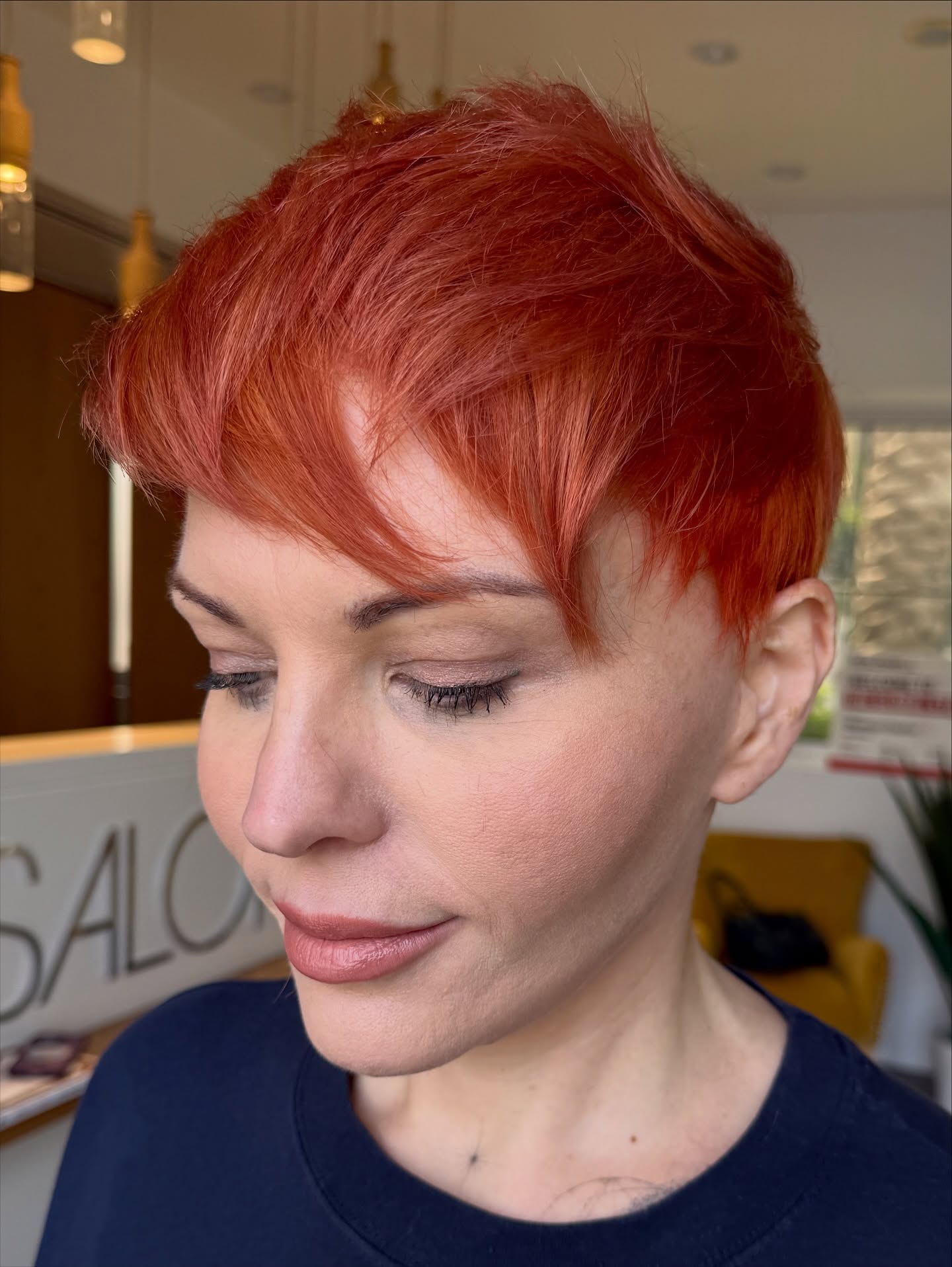 Vibrant Red Textured Pixie with Subtle Layers