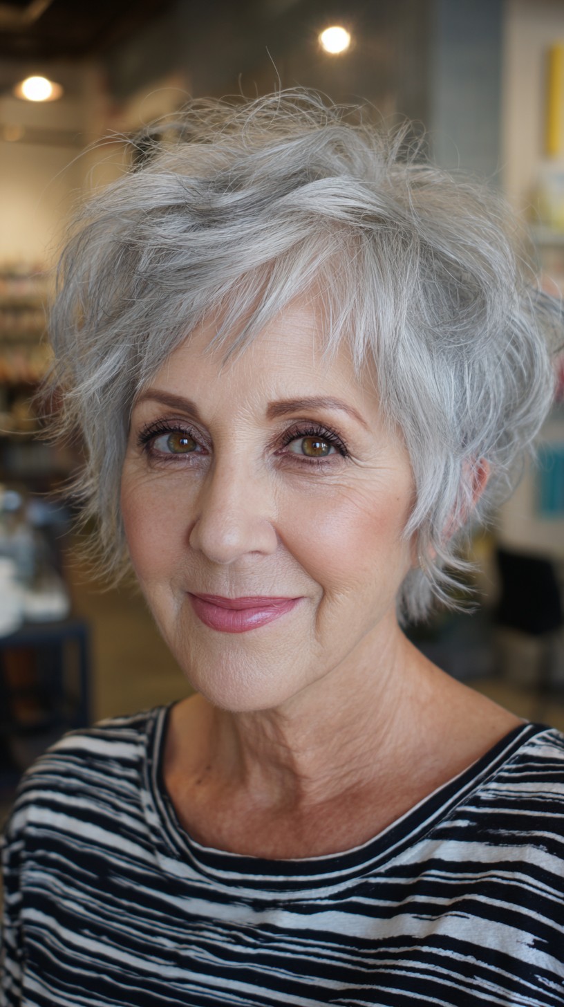 Whimsical Silver Waves with Soft Undercut