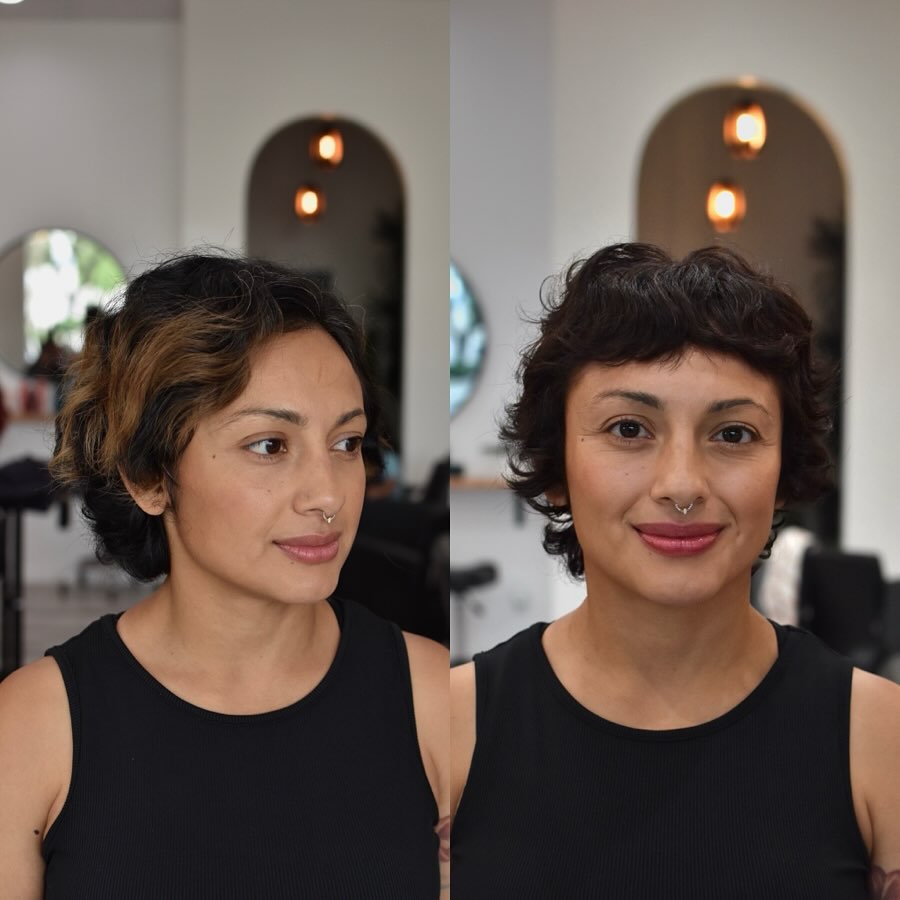 Chic Curly Shag with Textured Fringe