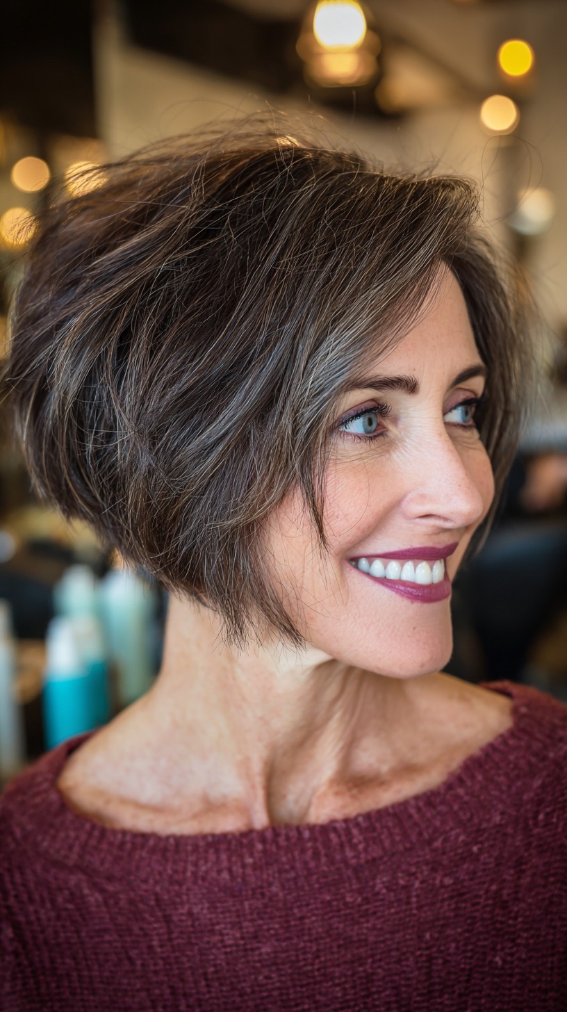 Chic Textured Bob with Soft Highlights