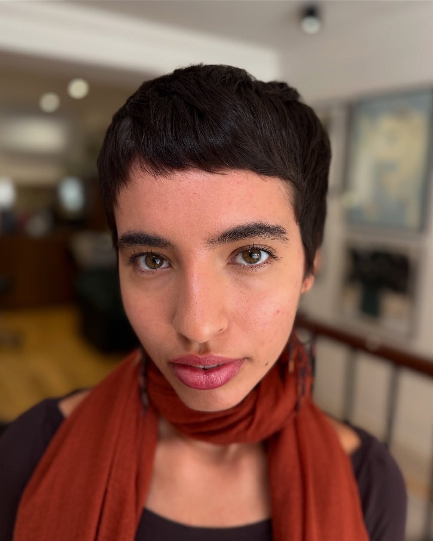 Deep Chocolate Contoured Pixie Cut