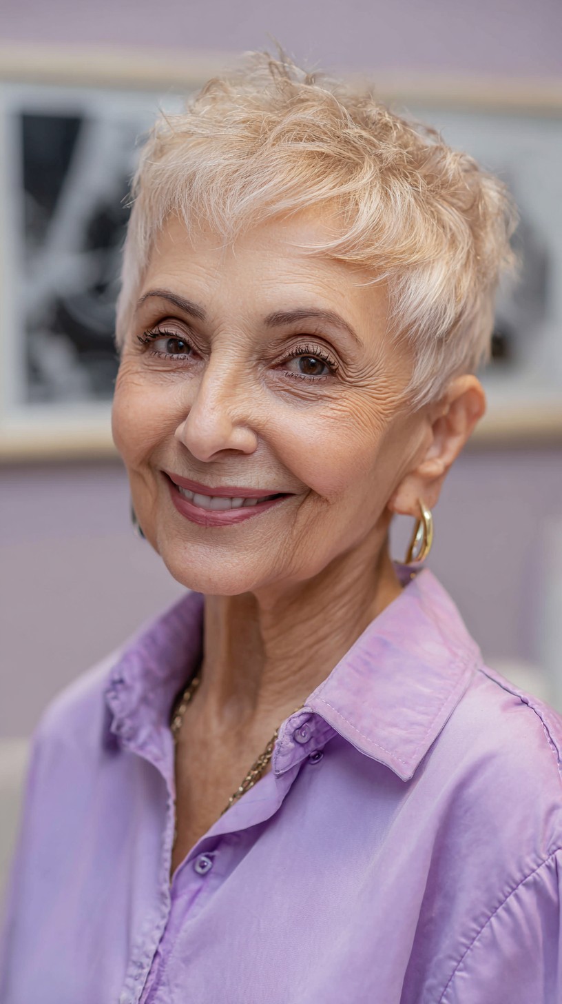 Dynamic Textured Silver Pixie with Volume Boost