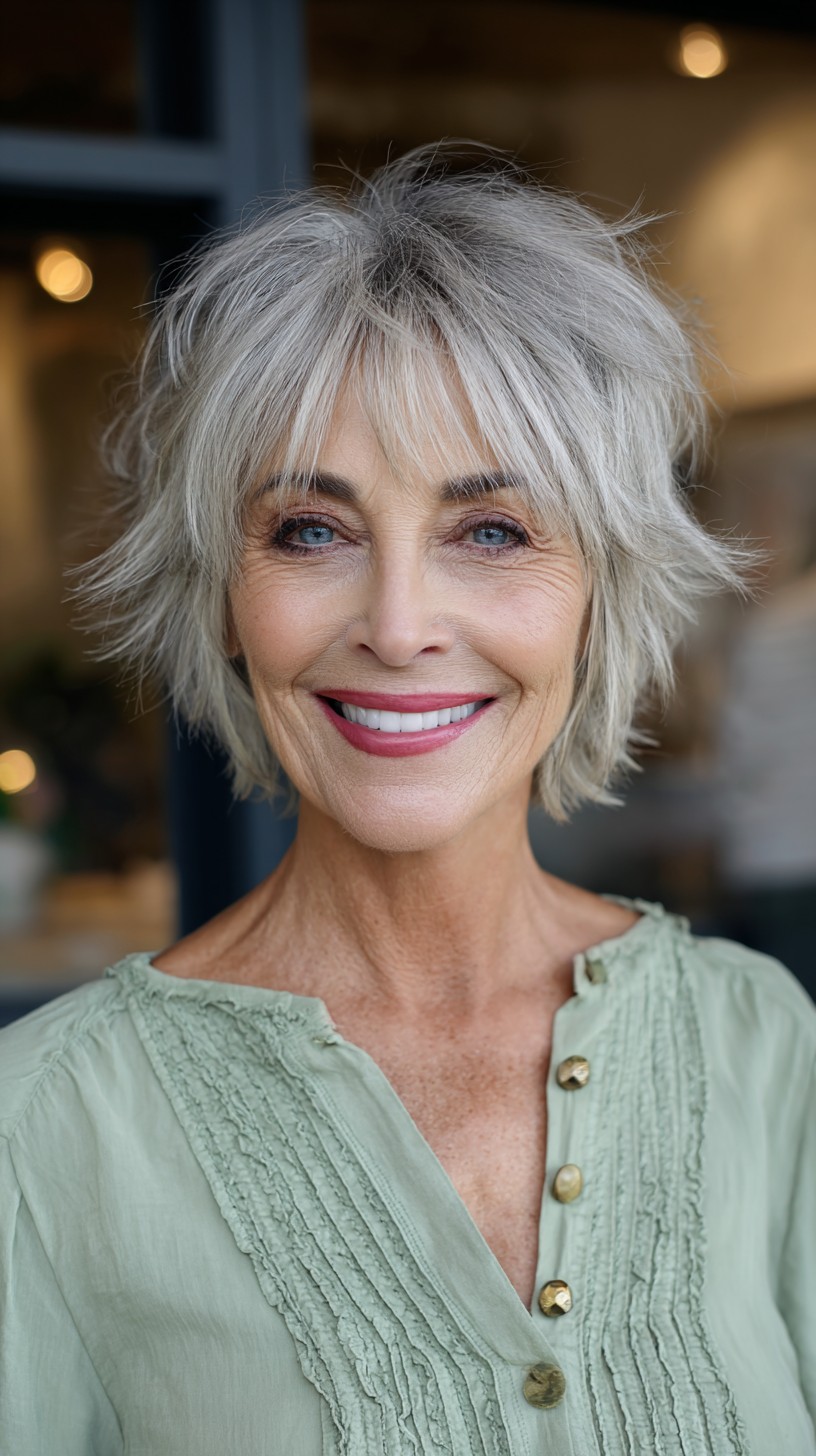 Effervescent Silver Textured Shag for Modern Women