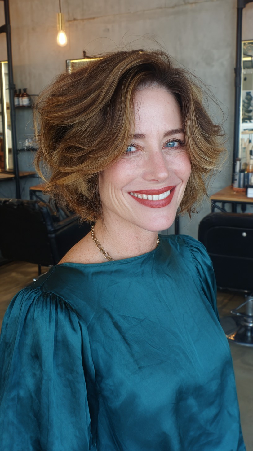 Effortless Auburn Waves with Beveled Ends