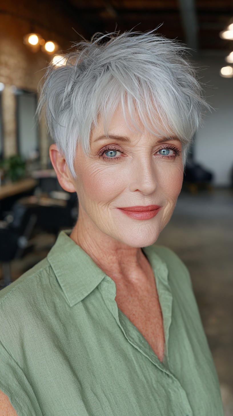 Effortless Silver Tousle with Textured Layers